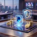 Interfejs kasyna online z logo PayPal i elementami bezpieczeństwa cyfrowego.