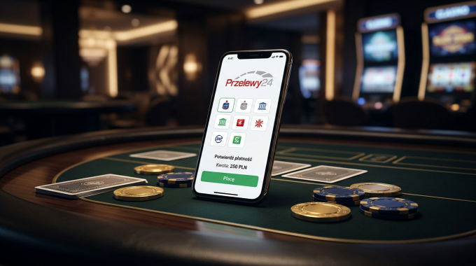 Płatność Przelewy24 w kasynie online na ekranie smartfona